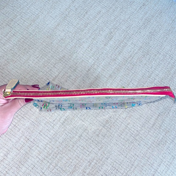 Dooney & Bourke Multicolor Monogram Clear Zippered Pouch - Picture 3 of 4